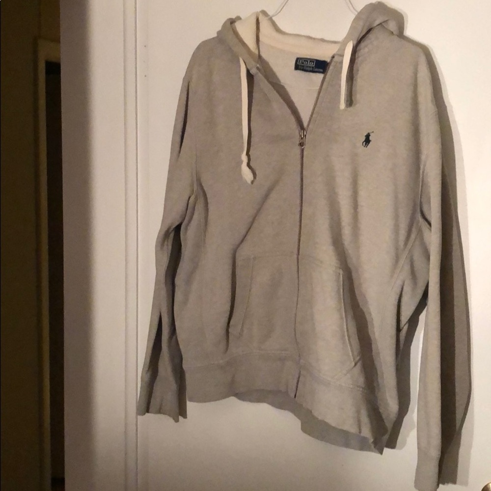 Polo Ralph Lauren Zip Up Hoodie Gray Grey Size XL
